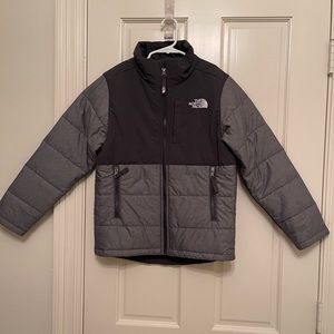 Boys Size Medium(10-12) North Face Puffer Gray